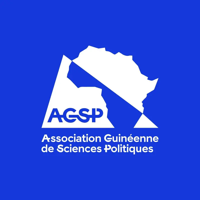 Logo de l'AGSP en blanc sur fond bleu
